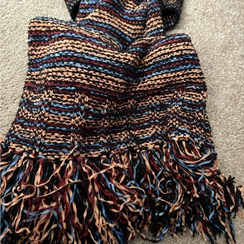 Ulla Johnson-SET Multicolored Stripe Shortsleeve Top and Matching Fringe Skirt